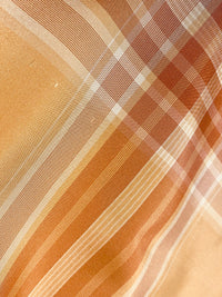 NEW Lady Pippy 100% Silk Taffeta Peach Plaid Fabric SB_6_34 - Fancy Styles Fabric Pierre Frey Lee Jofa Brunschwig & Fils