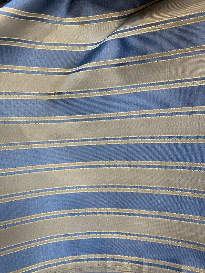 NEW Sir Barrington Satin Burnout Stripe Drapery Upholstery Fabric - Sky Blue