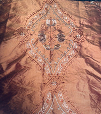 NEW Queen Riviera Novelty 100% Silk Dupioni Embroidered Floral Fabric - Copper Pink - Fancy Styles Fabric Pierre Frey Lee Jofa Brunschwig & Fils