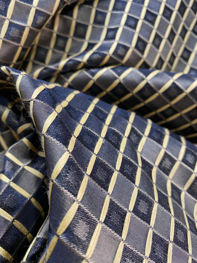 NEW Queen Angelina- 100% Silk Fabric with Black and Gold Honeycomb Motif - Fancy Styles Fabric Pierre Frey Lee Jofa Brunschwig & Fils