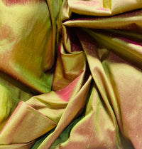 NEW Duchess Mable Designer 100% Silk Dupioni Fabric in Solid Electric Lime with Fuchsia Pink Iridescence - Fancy Styles Fabric Pierre Frey Lee Jofa Brunschwig & Fils