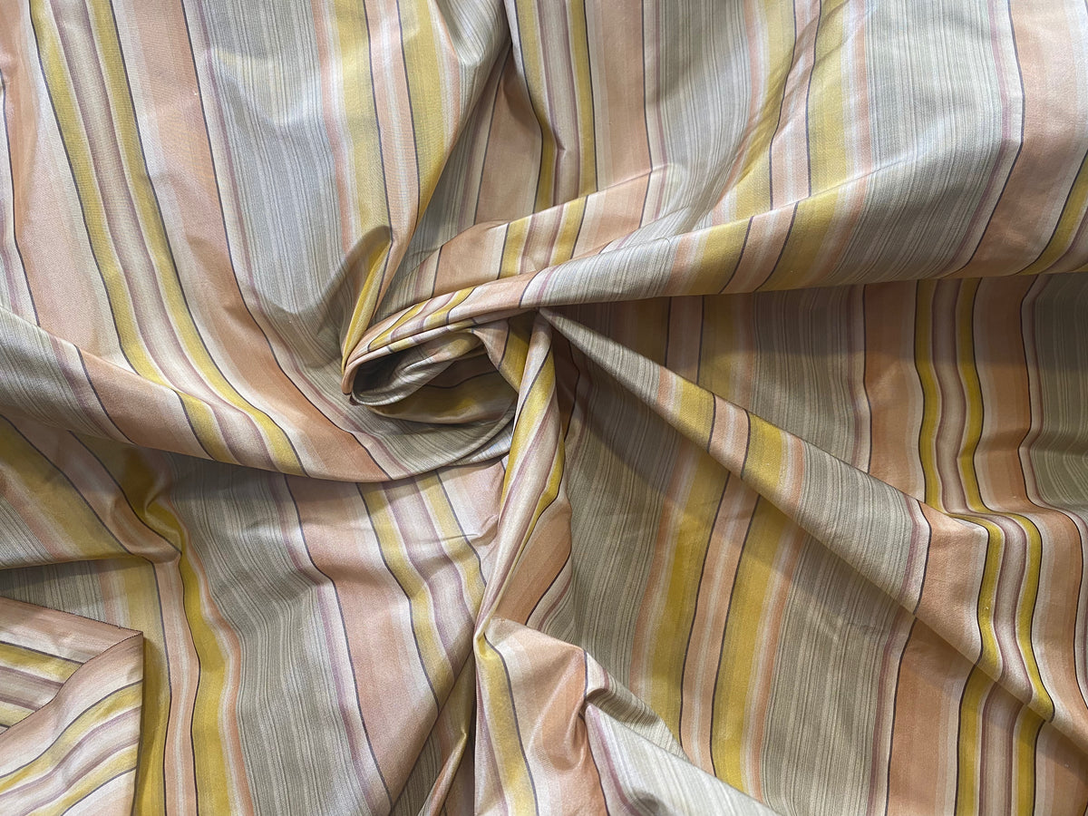 NEW Lady Grenada 100% Silk Taffeta Fabric- Pastel Stripes - Fancy Styles Fabric Pierre Frey Lee Jofa Brunschwig & Fils