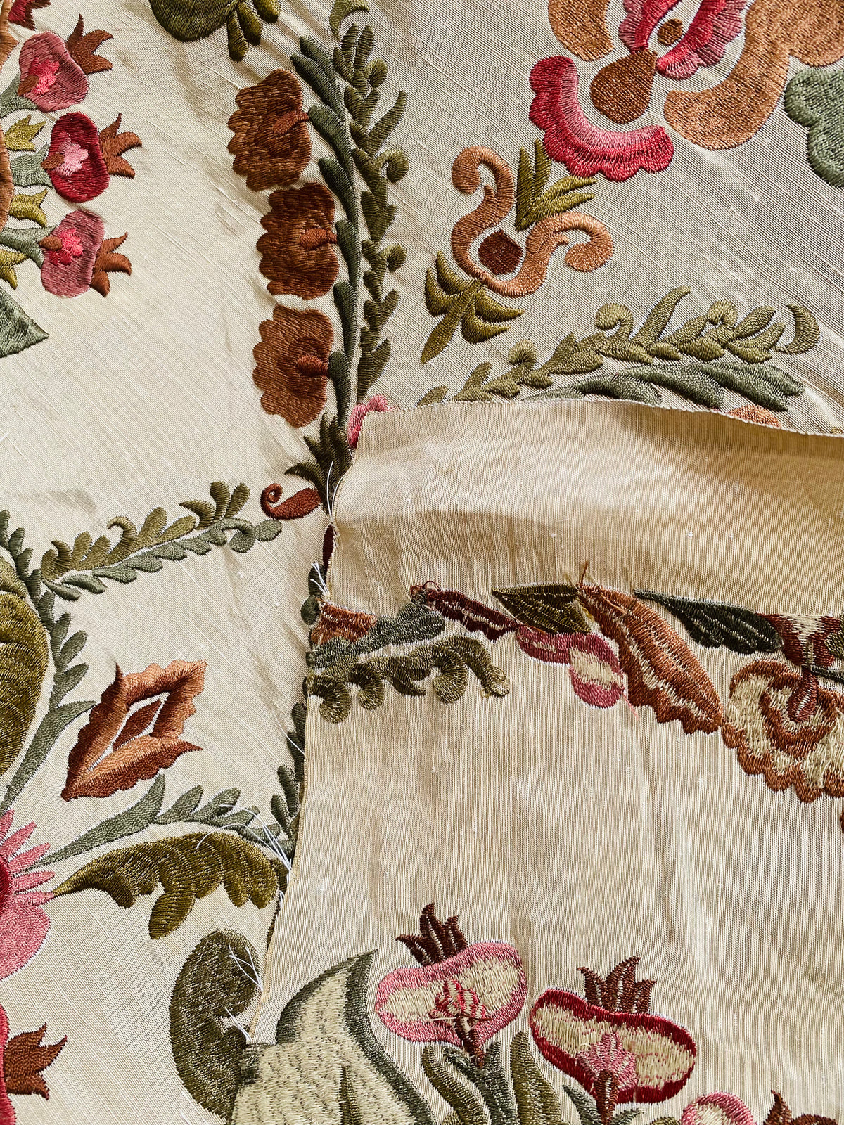 NEW Lady Kristal Novelty Embroidered 100% Silk Dupioni Fabric - Fancy Styles Fabric Pierre Frey Lee Jofa Brunschwig & Fils