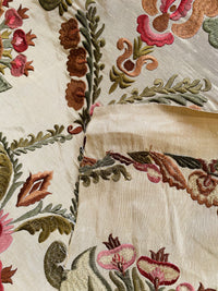NEW Lady Kristal Novelty Embroidered 100% Silk Dupioni Fabric - Fancy Styles Fabric Pierre Frey Lee Jofa Brunschwig & Fils