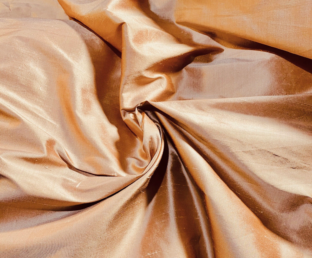NEW Duchess Mable Designer 100% Silk Dupioni Fabric Solid Ultra Icy Pumpkin Orange - Fancy Styles Fabric Pierre Frey Lee Jofa Brunschwig & Fils