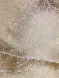 NEW Queen Lita 100% Silk Jacquard Lightweight Paisley Fabric - Gold- SB_8_2 - Fancy Styles Fabric Pierre Frey Lee Jofa Brunschwig & Fils
