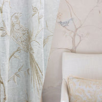 NEW! Miss Carolina Novelty Crewel Birds Floral Embroidery Linen Inspired Fabric - Fancy Styles Fabric Pierre Frey Lee Jofa Brunschwig & Fils