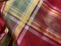 NEW! Duchess Darby 100% Silk Taffeta Plaid Tartan Ribbon Fabric Red SB_1_21 - Fancy Styles Fabric Pierre Frey Lee Jofa Brunschwig & Fils