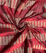 NEW! Sir Rowan 100% Silk Taffeta Dot Stripes Fabric - Rouge Red and Gold - Fancy Styles Fabric Pierre Frey Lee Jofa Brunschwig & Fils