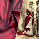 NEW Lady Lisa 100% Silk Taffeta Fabric - Solid Red with Black Iridescence