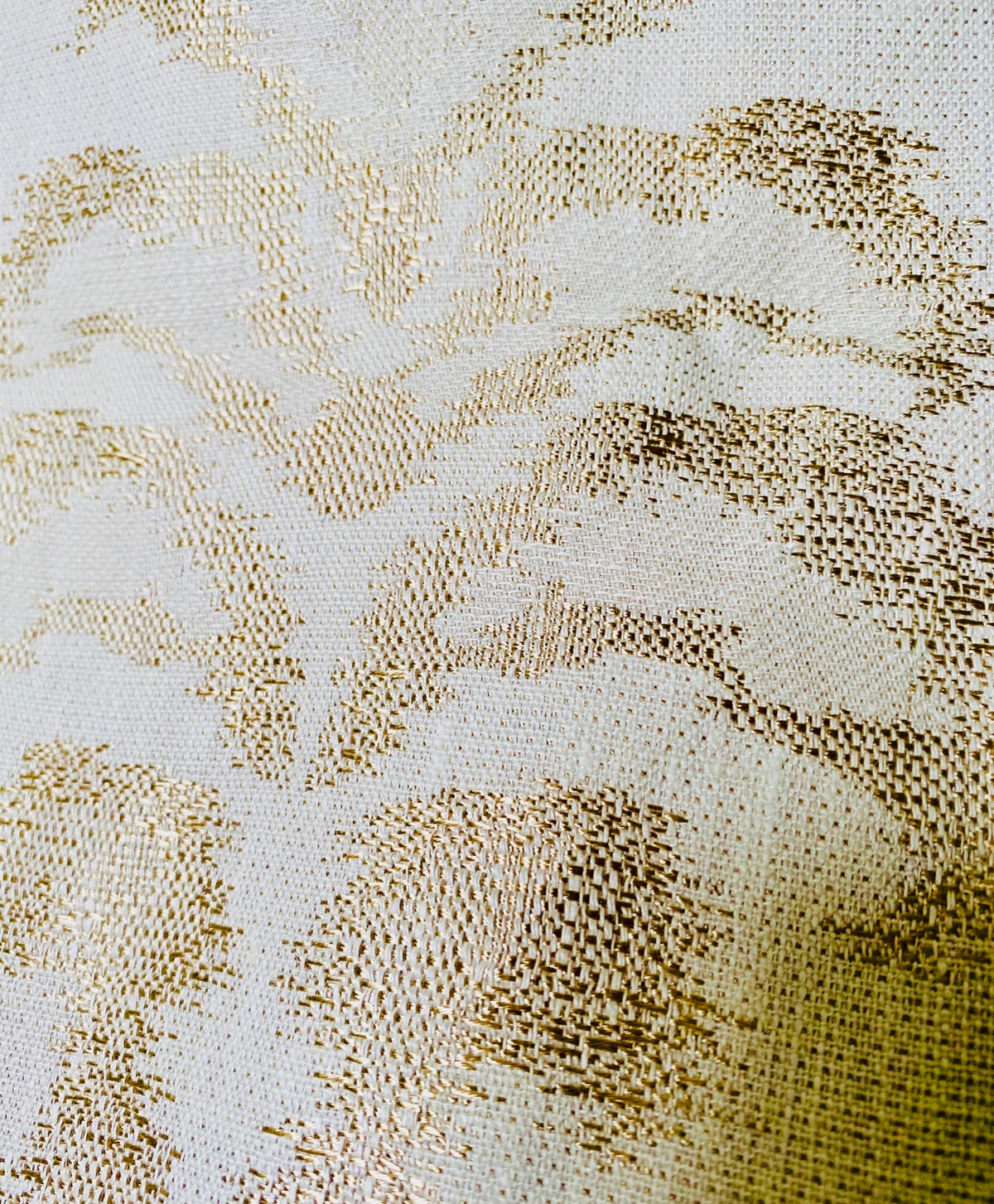 NEW! Duke Drake Novelty Imported 100% Linen Woven Damask Fabric Gold and White - Fancy Styles Fabric Pierre Frey Lee Jofa Brunschwig & Fils