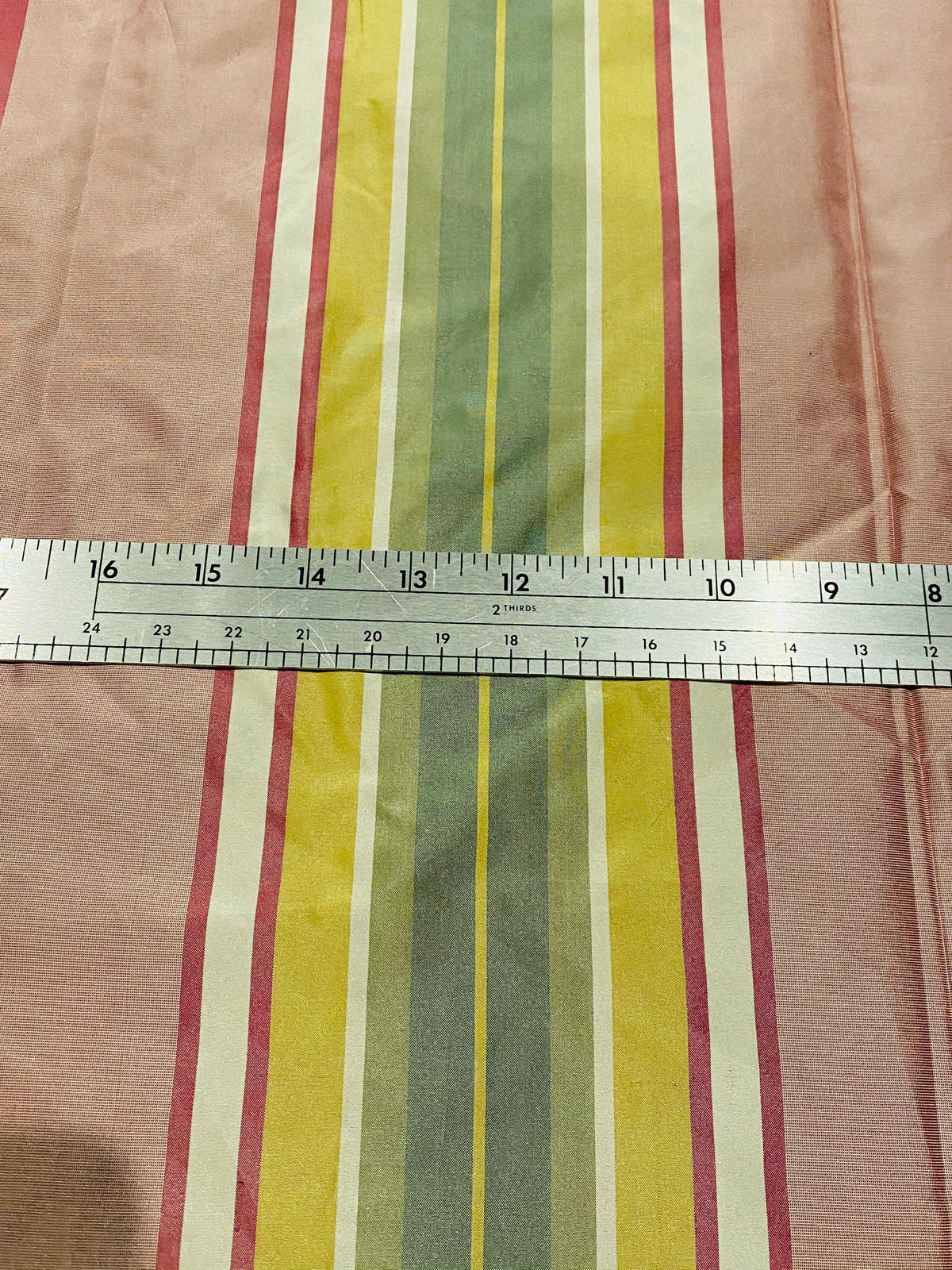 NEW! Lady Petaluma 100% Silk Taffeta Ice Cream Parlor Striped Fabric - Pink and Green - Fancy Styles Fabric Pierre Frey Lee Jofa Brunschwig & Fils