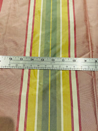 NEW! Lady Petaluma 100% Silk Taffeta Ice Cream Parlor Striped Fabric - Pink and Green - Fancy Styles Fabric Pierre Frey Lee Jofa Brunschwig & Fils