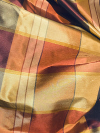 NEW Duchess Dawn 100% Silk Taffeta Plaid Tartan Fabric- SB_1_28 - Fancy Styles Fabric Pierre Frey Lee Jofa Brunschwig & Fils