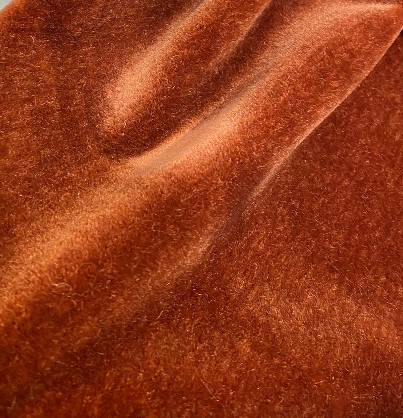 NEW Prince Hudson 100% Mohair Heavy Weight Velvet Upholstery Fabric - Rust Red - Fancy Styles Fabric Pierre Frey Lee Jofa Brunschwig & Fils