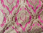NEW Queen Marianna Novelty Ritz Neoclassical Brocade Satin Fabric - Magenta