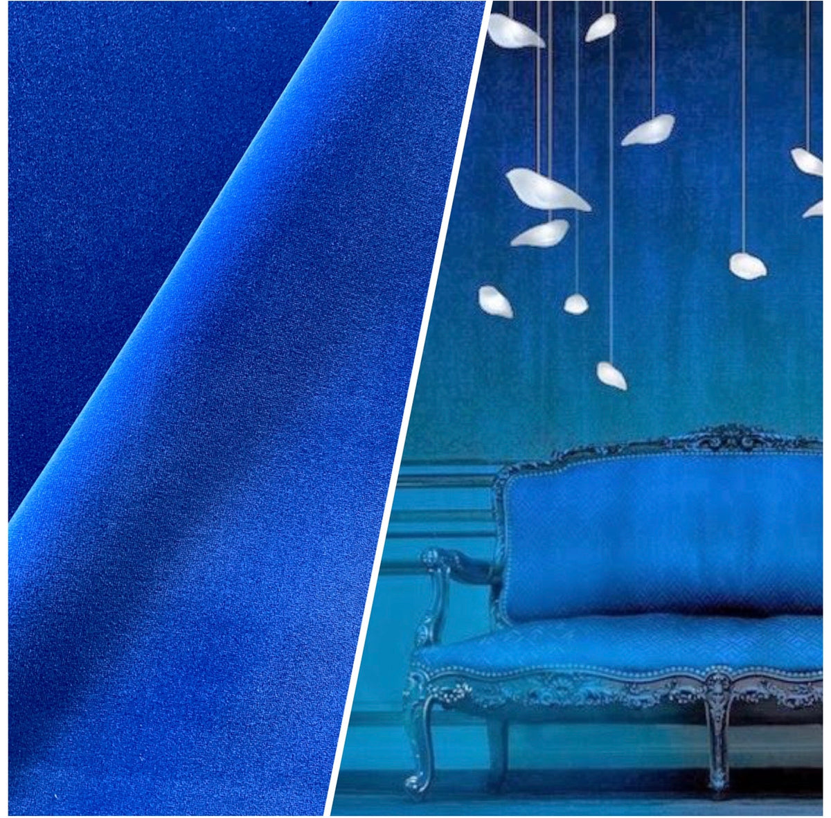 NEW! Prince Oliver Designer 100% Cotton Made In Belgium Upholstery Velvet Fabric Royal Blue - Fancy Styles Fabric Pierre Frey Lee Jofa Brunschwig & Fils