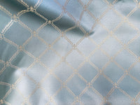 NEW Sir Davidoff Satin Diamond Fleur De Lis Drapery Upholstery Fabric - Duck Egg Blue Style# JP10002 - Fancy Styles Fabric Pierre Frey Lee Jofa Brunschwig & Fils