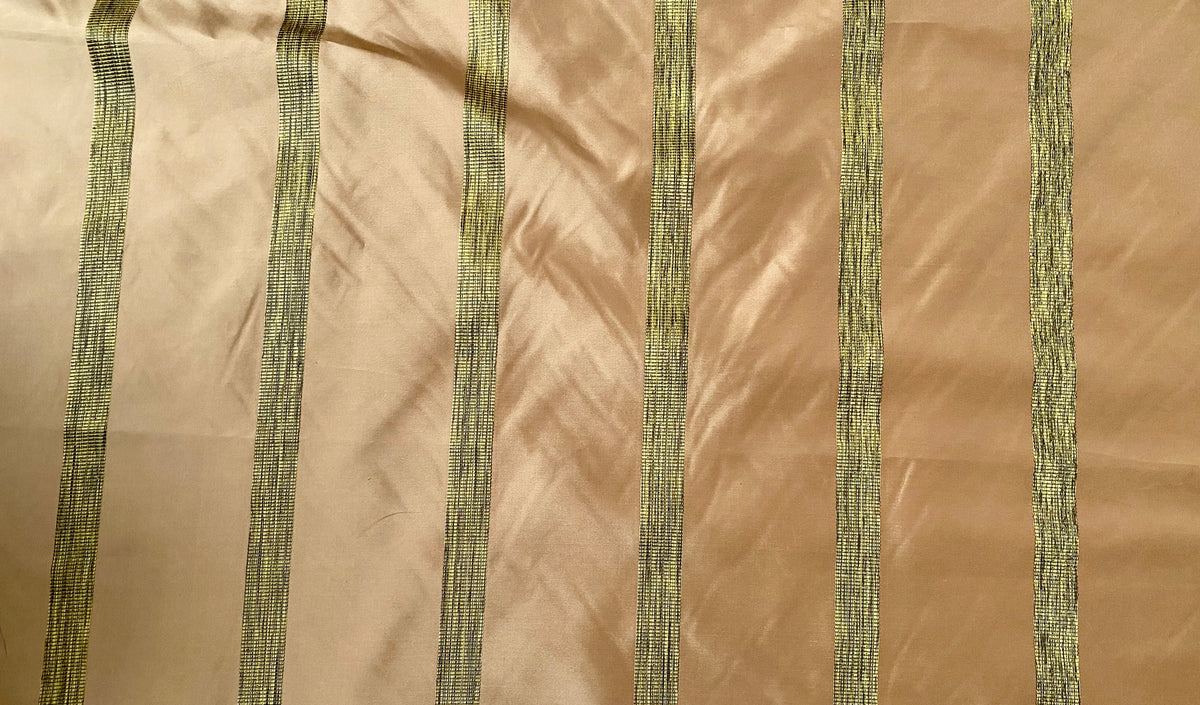 NEW Princess LaDonna 100% Silk Taffeta Striped Peach & Gold Fabric - Fancy Styles Fabric Pierre Frey Lee Jofa Brunschwig & Fils