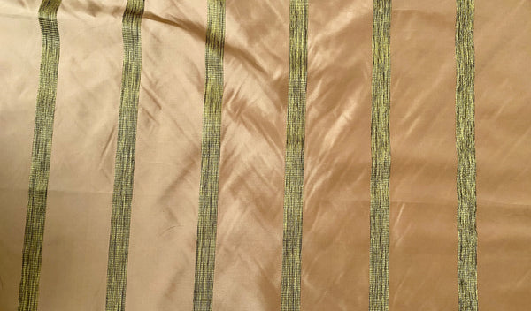 NEW Princess LaDonna 100% Silk Taffeta Striped Peach & Gold Fabric - Fancy Styles Fabric Pierre Frey Lee Jofa Brunschwig & Fils