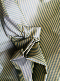 NEW Lady Bernadette 100% Silk Taffeta Fabric with 1/8” Grey and Gold Pinstripes SB_8_51 - Fancy Styles Fabric Pierre Frey Lee Jofa Brunschwig & Fils