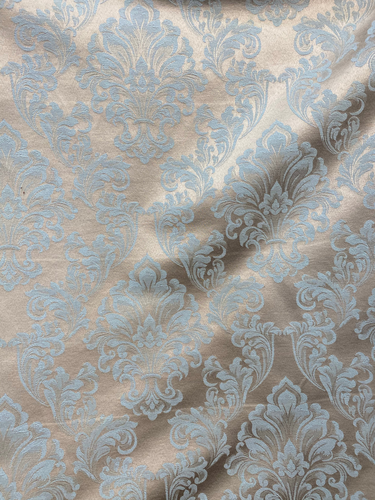 NEW! SALE! Princess Popper Satin Medallion Decorating & Upholstery Fabric - Blue and Beige Gold - Fancy Styles Fabric Pierre Frey Lee Jofa Brunschwig & Fils
