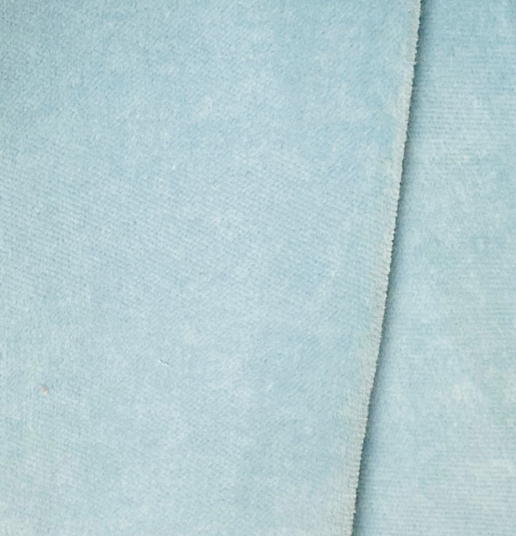 NEW! Princess Piama - Made in England- Soft Solid Cotton Blend Velvet Fabric in Sky Blue - Fancy Styles Fabric Pierre Frey Lee Jofa Brunschwig & Fils