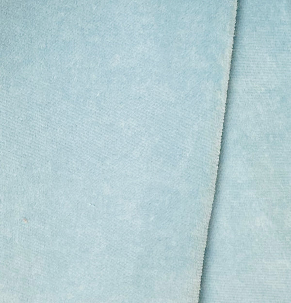 NEW! Princess Piama - Made in England- Soft Solid Cotton Blend Velvet Fabric in Sky Blue - Fancy Styles Fabric Pierre Frey Lee Jofa Brunschwig & Fils