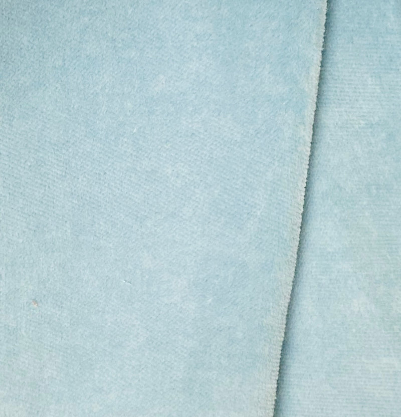 NEW! Princess Piama - Made in England- Soft Solid Cotton Blend Velvet Fabric in Sky Blue