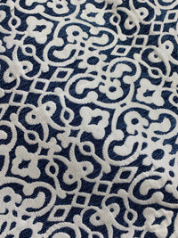 NEW! Duchess Eve Antique Inspired French Burnout Chenille Medallion Velvet Fabric- Blue - Fancy Styles Fabric Pierre Frey Lee Jofa Brunschwig & Fils
