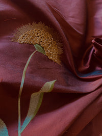NEW Queen Forella Embroidered 100% Silk Dupioni Fabric in Red SB_3_26 - Fancy Styles Fabric Pierre Frey Lee Jofa Brunschwig & Fils