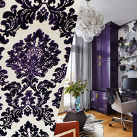 NEW! Duke Gabriel Designer Damask Burnout Chenille Velvet Fabric - Purple - Fancy Styles Fabric Pierre Frey Lee Jofa Brunschwig & Fils