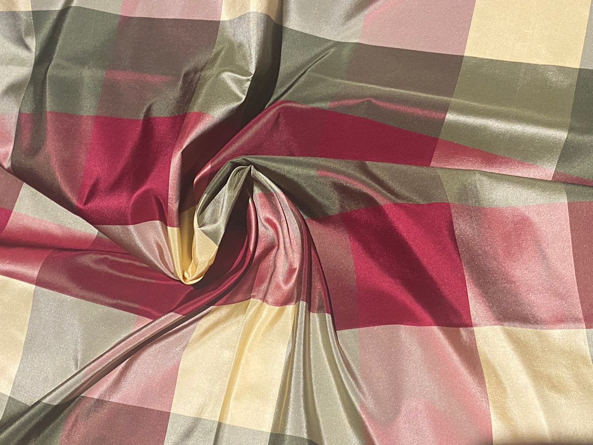 NEW Duchess Deirdre 100% Silk Taffeta Plaid Tartan Fabric- SB_1_11 - Fancy Styles Fabric Pierre Frey Lee Jofa Brunschwig & Fils