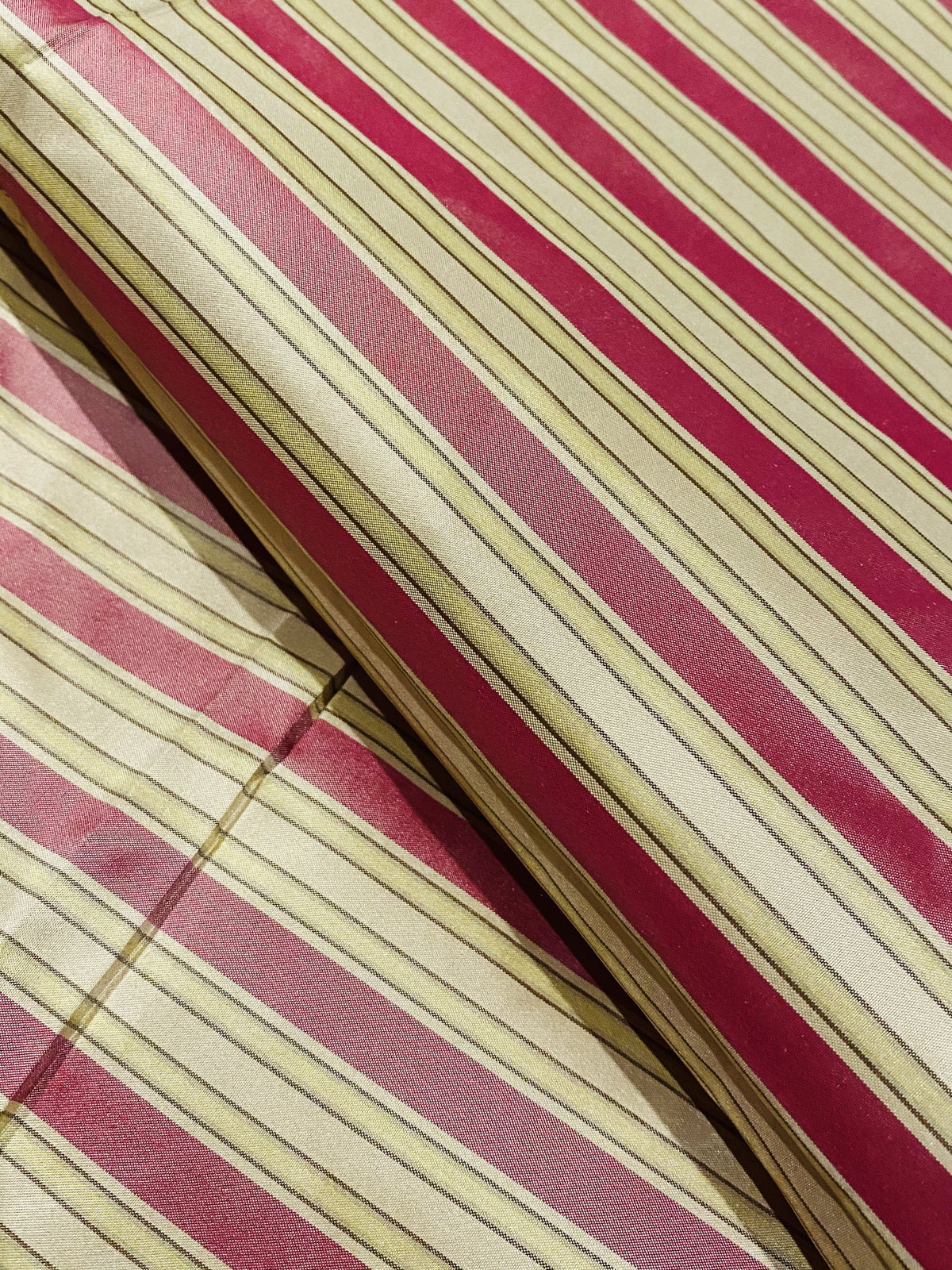 NEW! Lady Danica 100% Silk Taffeta 1/2” Striped Fabric - Pink - Fancy Styles Fabric Pierre Frey Lee Jofa Brunschwig & Fils