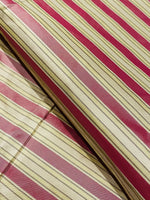 NEW! Lady Danica 100% Silk Taffeta 1/2” Striped Fabric - Pink