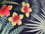 NEW Lady Tropicana Designer Indoor/Outdoor Waterproof Upholstery Fabric- Palm Floral Black