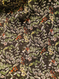 NEW Lady Danica Crepe Floral Lightweight Dress Fabric - Black - Fancy Styles Fabric Pierre Frey Lee Jofa Brunschwig & Fils