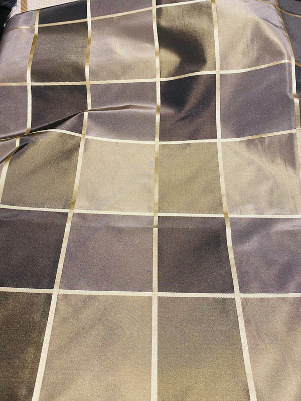 NEW Contessa Lucia 100% Silk Taffeta Plaid Tartan Gold and Old Gold Fabric SB_6_26 - Fancy Styles Fabric Pierre Frey Lee Jofa Brunschwig & Fils