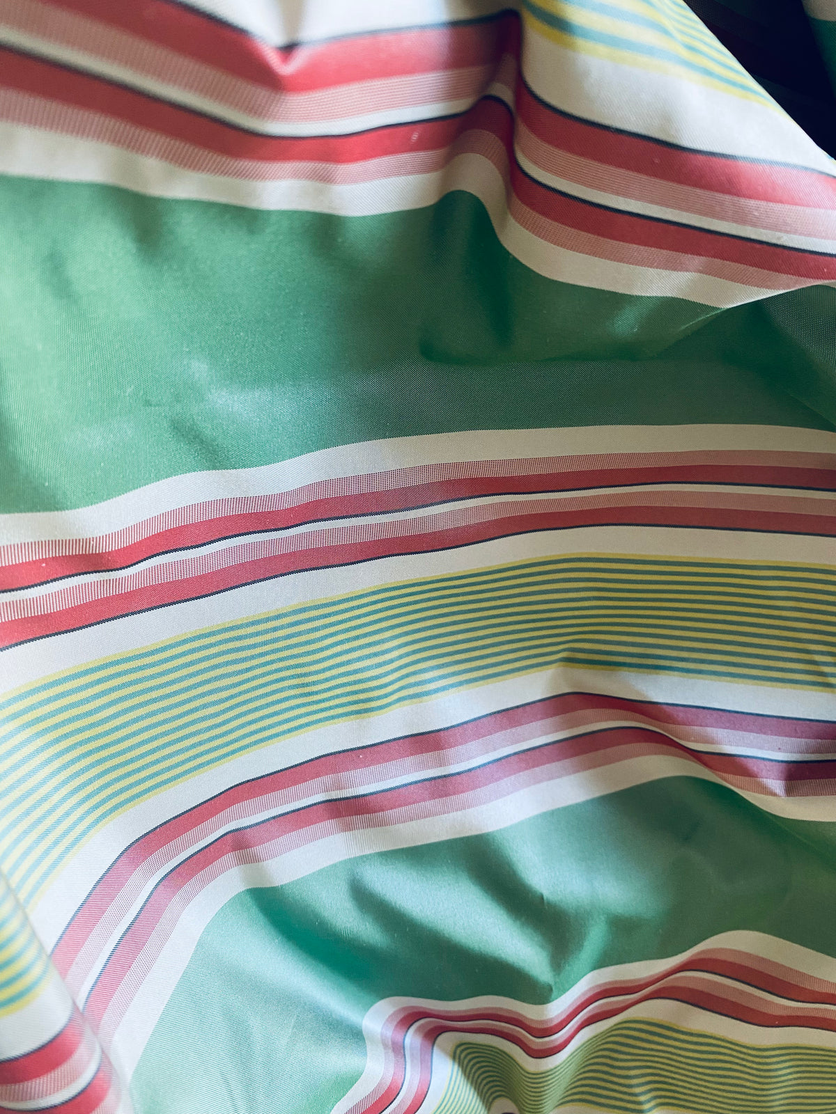 NEW Queen Rosa 100% Silk Taffeta Striped Fabric - Green and Pink - Fancy Styles Fabric Pierre Frey Lee Jofa Brunschwig & Fils