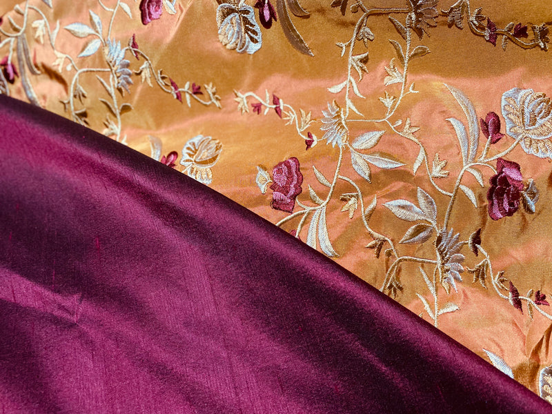 Live Deal: Duchess Mable 100% Silk Dupioni - Solid Dark Red Fabric SS_21