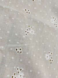 NEW! Miss Miranda 100% Cotton Swiss Dot & Eyelet Fabric- White - Fancy Styles Fabric Pierre Frey Lee Jofa Brunschwig & Fils