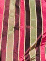 NEW Lady Marandem 100% Silk Taffeta Purple, Pink, Green Gold Satin Ribbon Stripe Fabric SB_8_40