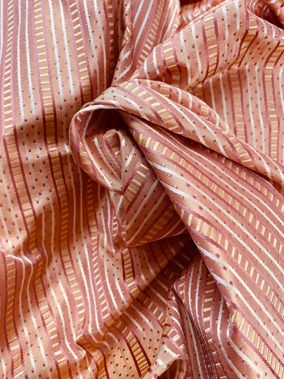 NEW! Back in stock! Lady Rebecca 100% Silk Taffeta Ribbon Stripe Fabric - Pink- SB_8_8 - Fancy Styles Fabric Pierre Frey Lee Jofa Brunschwig & Fils