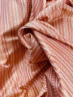 NEW! Back in stock! Lady Rebecca 100% Silk Taffeta Ribbon Stripe Fabric - Pink- SB_8_8