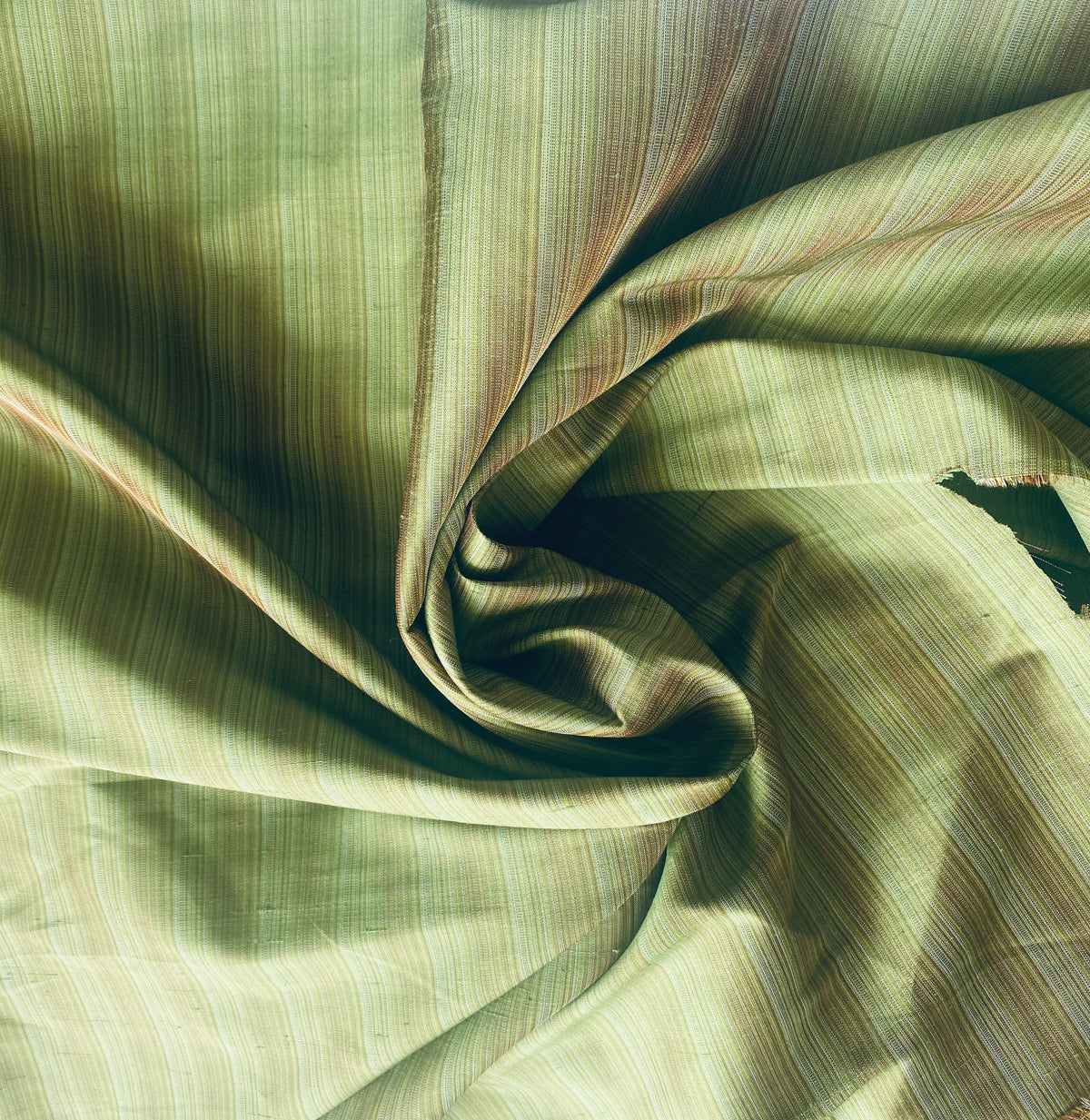 NEW! Lady Brittany 100% Silk Dupioni Green Microstripe Stripe Fabric - Fancy Styles Fabric Pierre Frey Lee Jofa Brunschwig & Fils