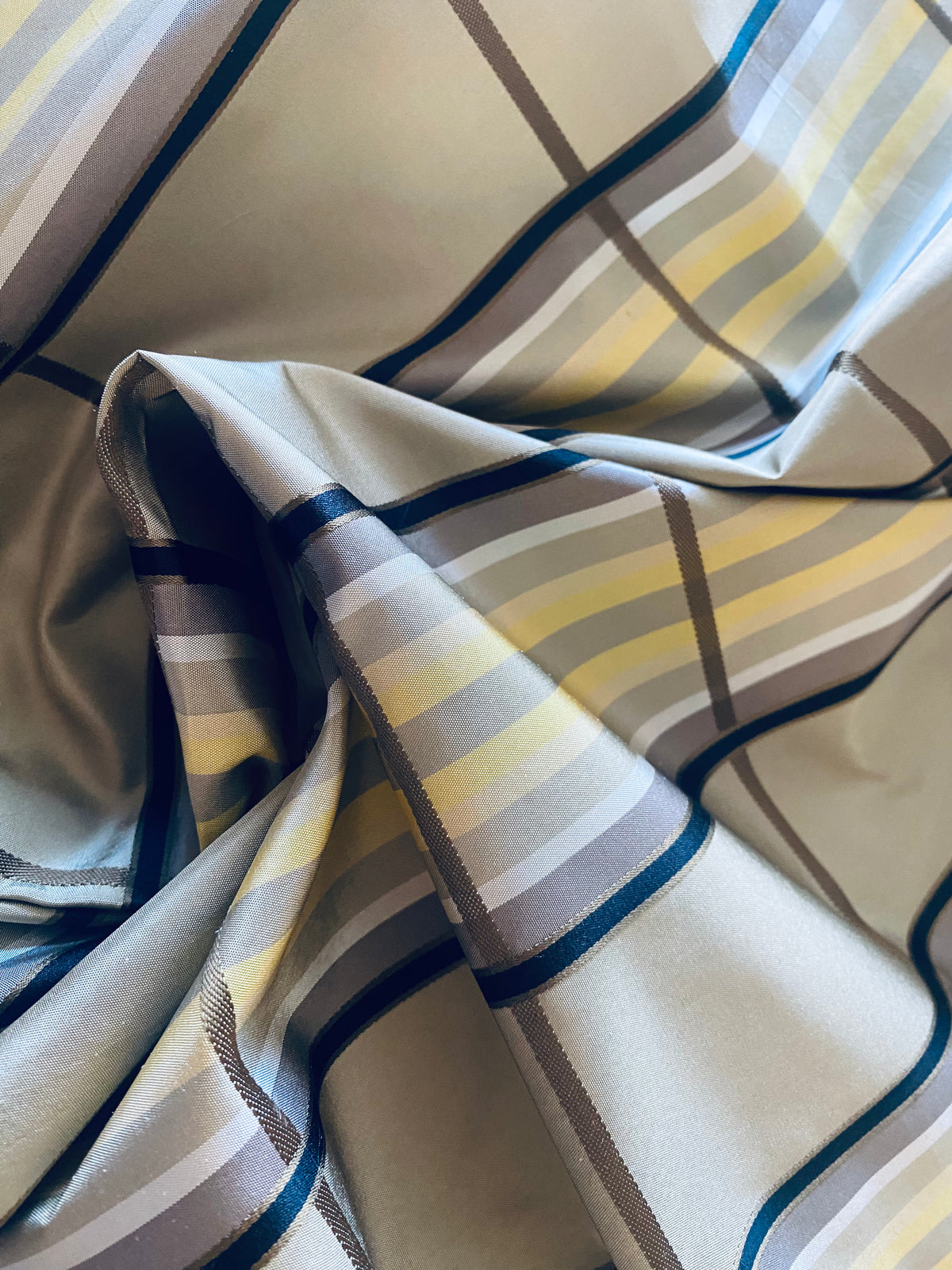 NEW Lady Deborah 100% Silk Taffeta Plaid Tartan Ribbon Fabric- SB_1_25 - Fancy Styles Fabric Pierre Frey Lee Jofa Brunschwig & Fils