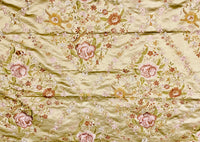 NEW! King Louis XIV Novelty 100% Silk Jacquard Embroidered Floral Upholstery Fabric - Green Champagne - Fancy Styles Fabric Pierre Frey Lee Jofa Brunschwig & Fils