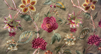 NEW! Lady Flora Novelty Imported 100% Linen Embroidered Oversized Floral Fabric - Fancy Styles Fabric Pierre Frey Lee Jofa Brunschwig & Fils