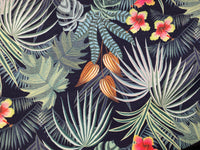 NEW Lady Tropicana Designer Indoor/Outdoor Waterproof Upholstery Fabric- Palm Floral Black - Fancy Styles Fabric Pierre Frey Lee Jofa Brunschwig & Fils