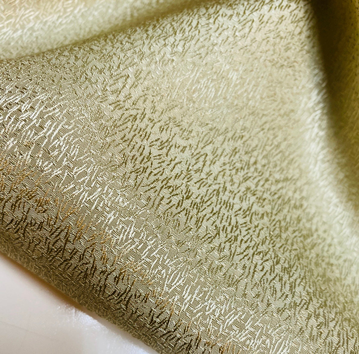 NEW! 2.5 Yard Remnant! Designer 100% Silk Textured Gold Charmeuse Fabric - Fancy Styles Fabric Pierre Frey Lee Jofa Brunschwig & Fils